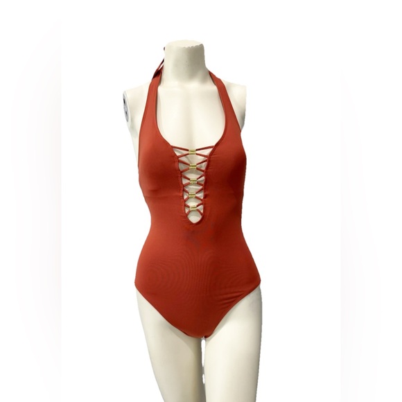 Bleu Rod Beattie One Piece Swimsuit Women’s 4  Cinnamon Strappy NWT $119 - Picture 1 of 8